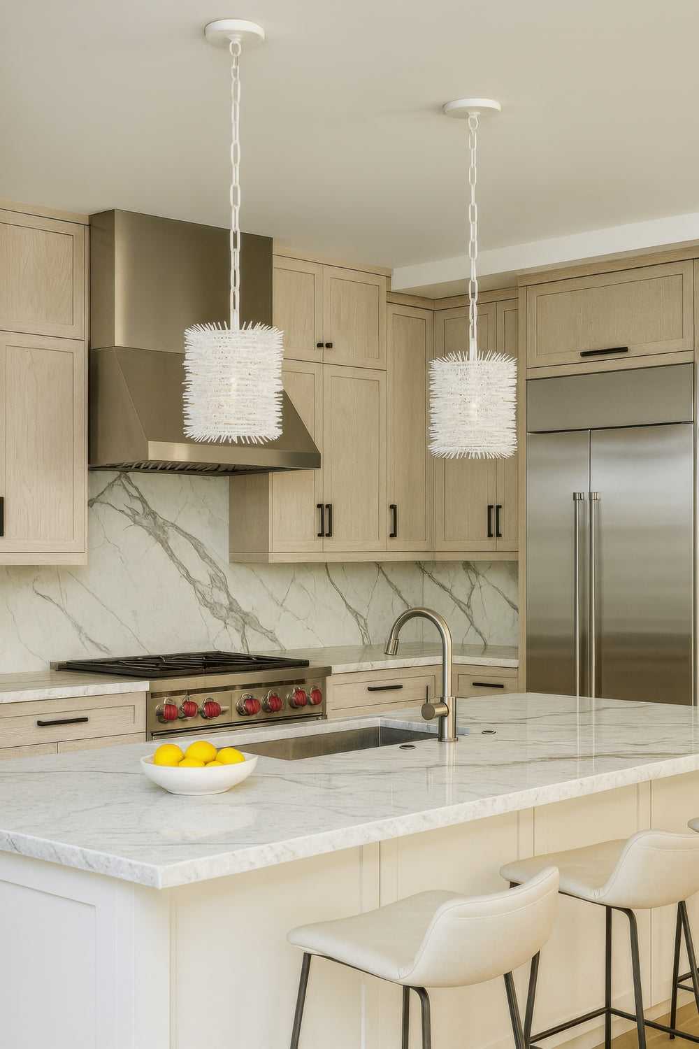 Urchin One Light Pendant in White Varaluz