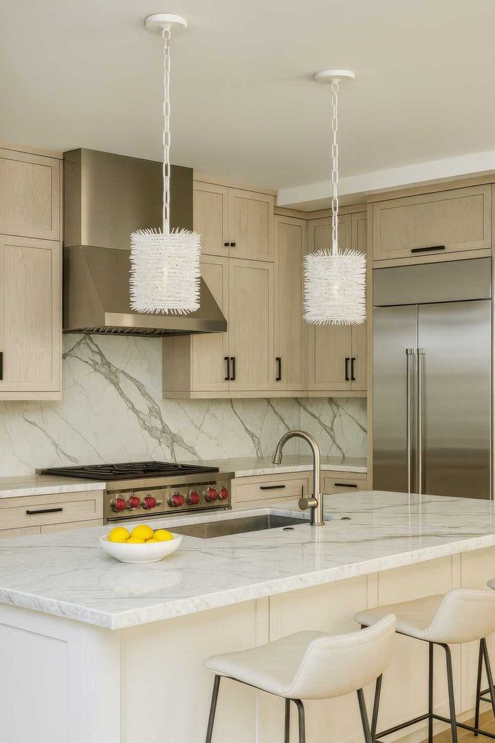 Urchin One Light Pendant in White Varaluz