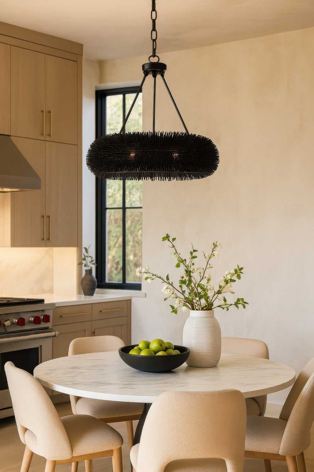 Urchin Six Light Pendant in Black Varaluz