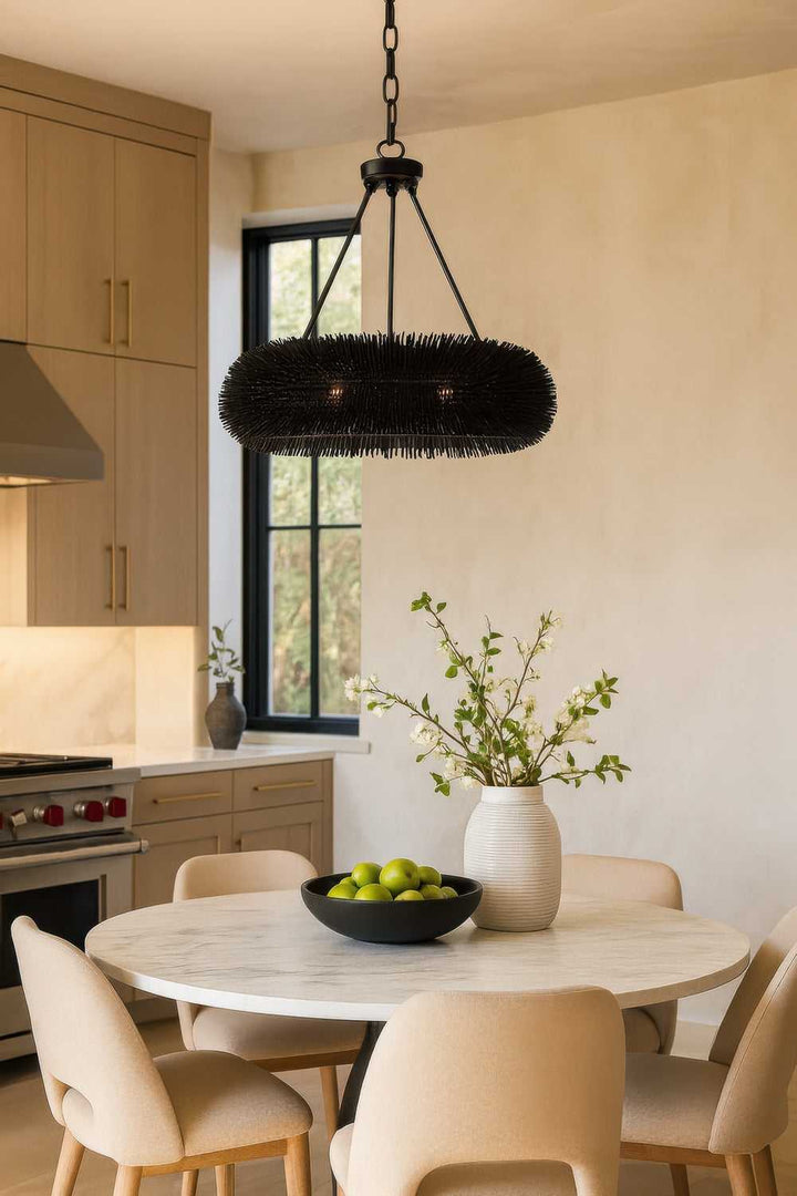 Urchin Six Light Pendant in Black Varaluz