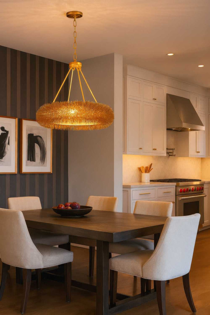 Urchin Six Light Pendant in Gold Varaluz