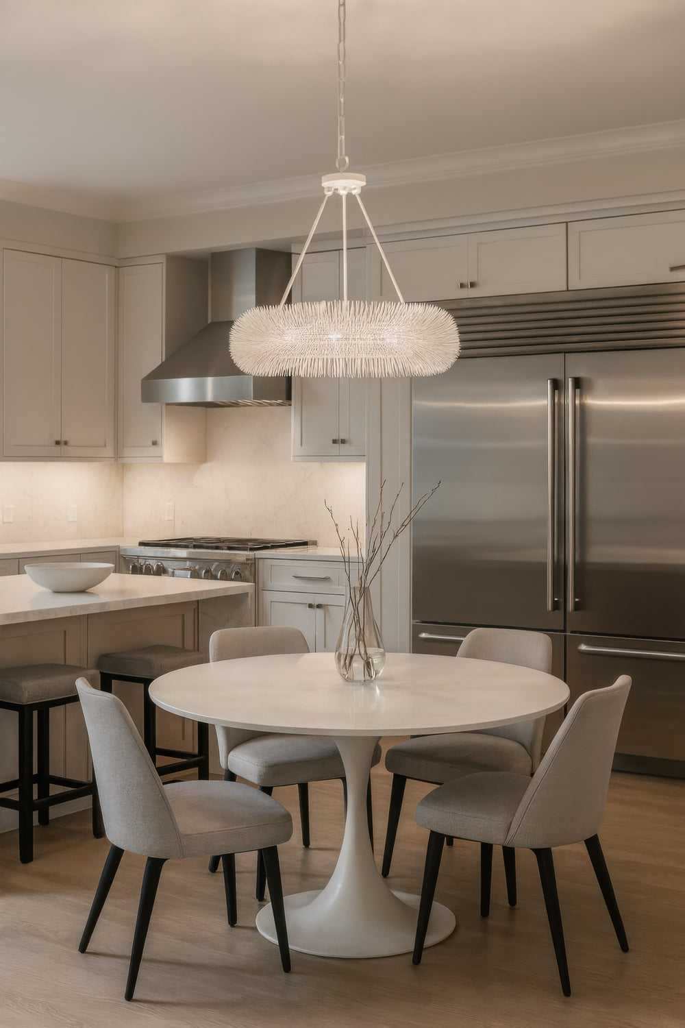 Urchin Six Light Pendant in White Varaluz