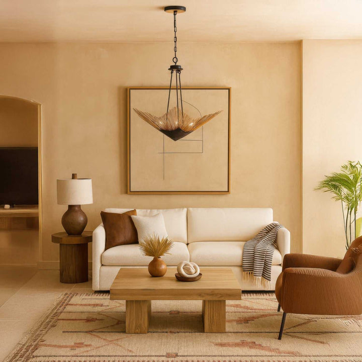 Aristocrat Six Light Pendant in Dark Bronze / French Gold Varaluz