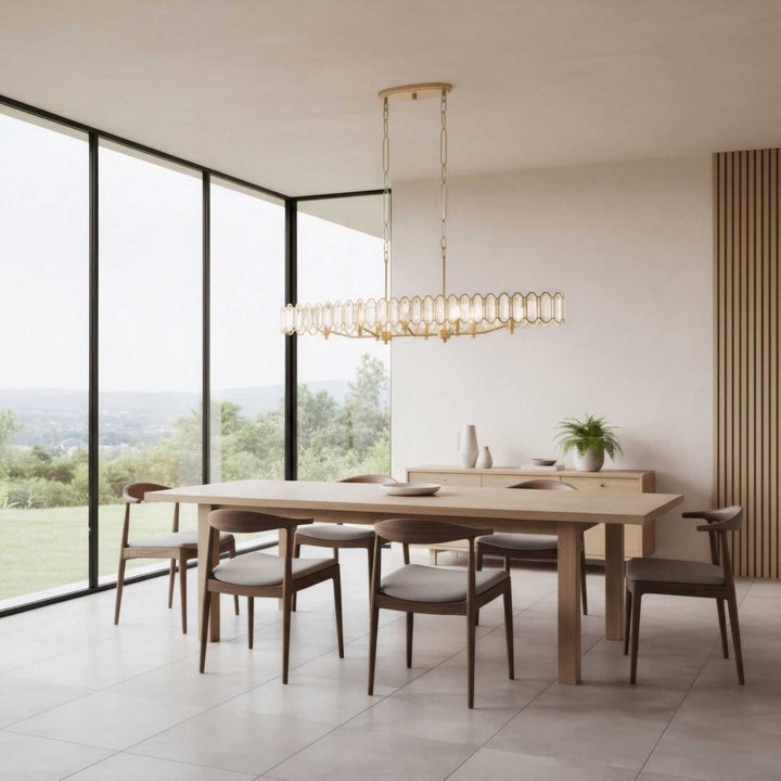 Drama Club Eight Light Pendant in Brass Kisser Varaluz