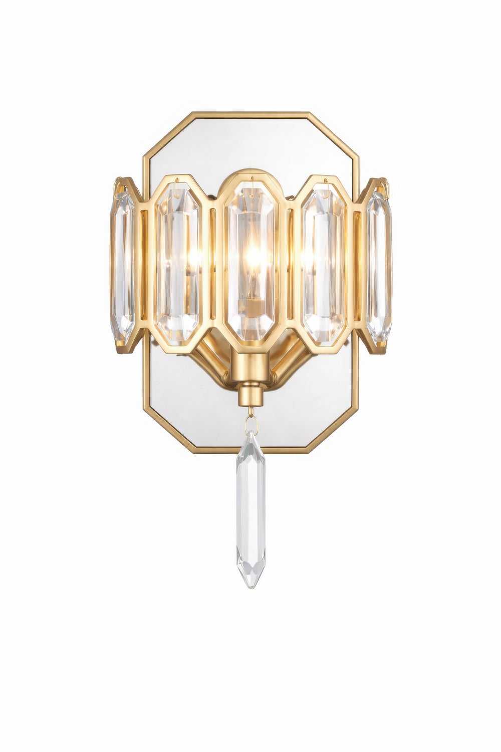 Drama Club One Light Wall Sconce in Brass Kisser Varaluz