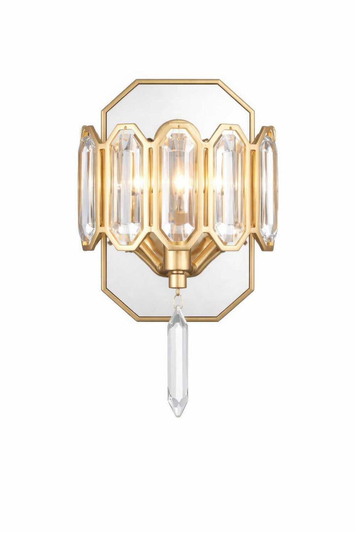 Drama Club One Light Wall Sconce in Brass Kisser Varaluz