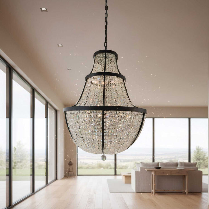 Crystal Baller 12 Light Pendant in Heritage Black Varaluz