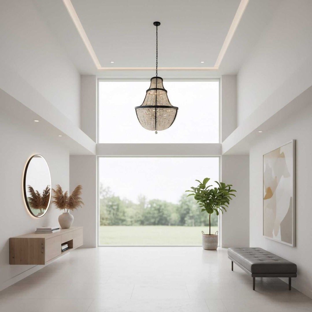 Crystal Baller 12 Light Pendant in Heritage Black Varaluz
