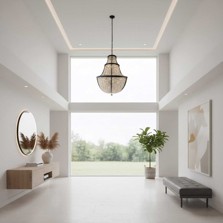 Crystal Baller 12 Light Pendant in Heritage Black Varaluz