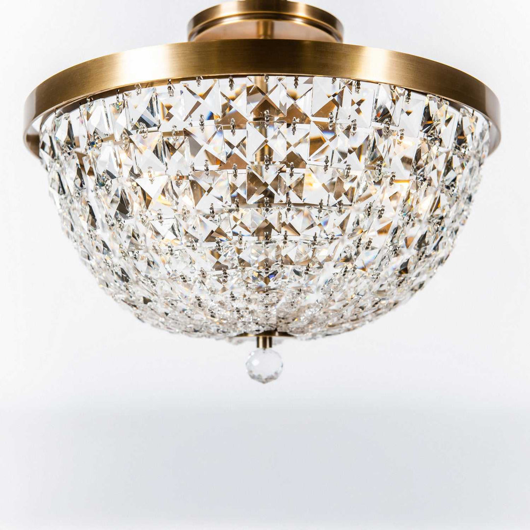 Crystal Baller Three Light Semi-Flush Mount in Antique Bronze Varaluz