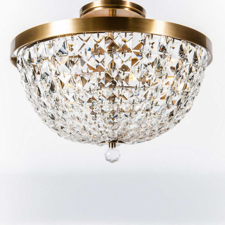 Crystal Baller Three Light Semi-Flush Mount in Antique Bronze Varaluz