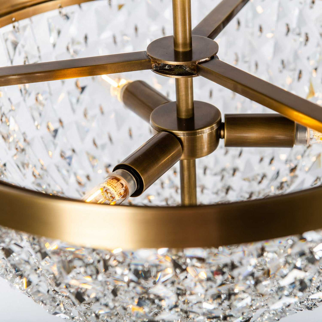Crystal Baller Three Light Semi-Flush Mount in Antique Bronze Varaluz