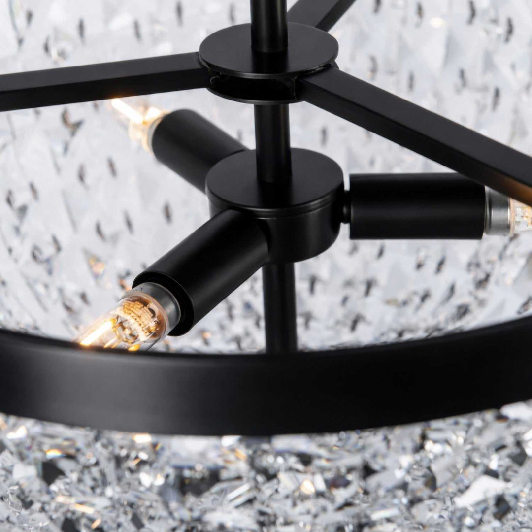 Crystal Baller Three Light Semi-Flush Mount in Heritage Black Varaluz