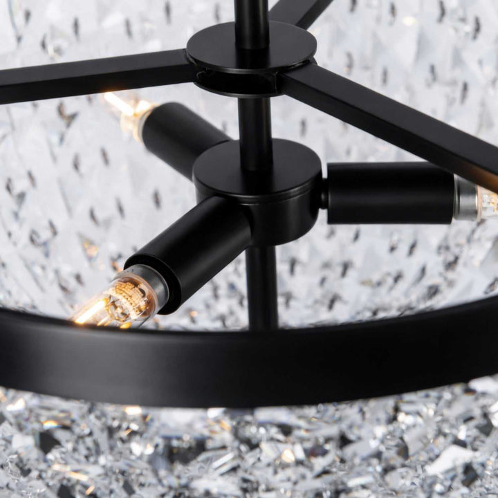 Crystal Baller Three Light Semi-Flush Mount in Heritage Black Varaluz