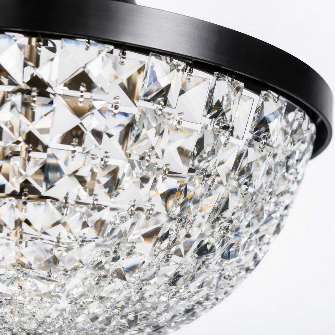 Crystal Baller Three Light Semi-Flush Mount in Heritage Black Varaluz