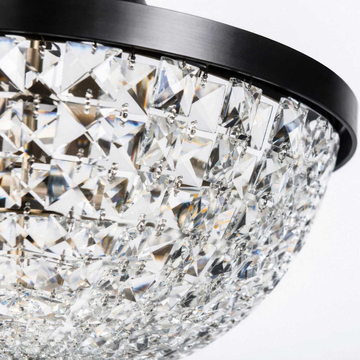 Crystal Baller Three Light Semi-Flush Mount in Heritage Black Varaluz