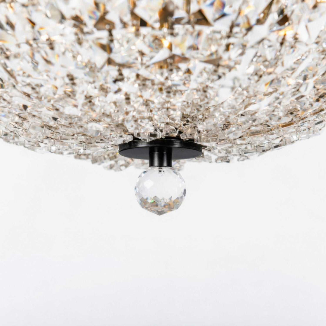 Crystal Baller Three Light Semi-Flush Mount in Heritage Black Varaluz