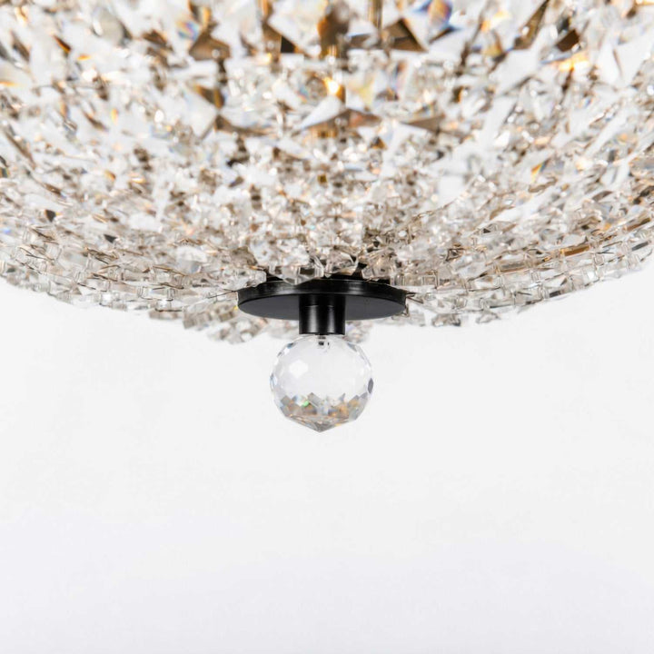 Crystal Baller Three Light Semi-Flush Mount in Heritage Black Varaluz