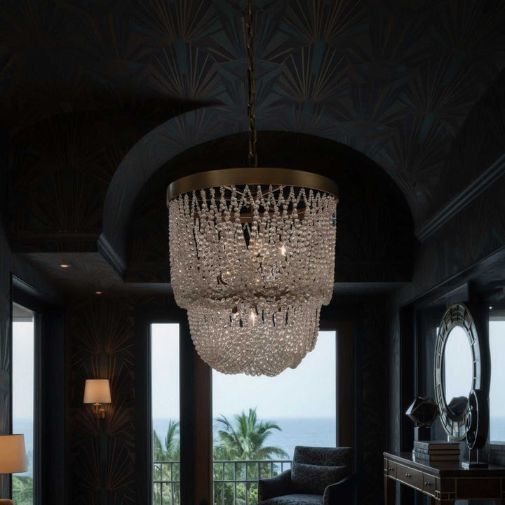 Solaire Six Light Pendant in Antique Bronze Varaluz