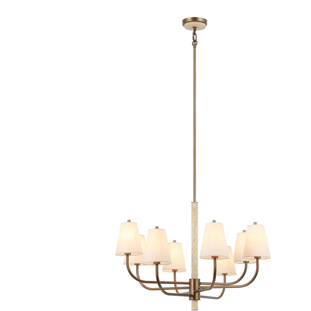 Rockford Eight Light Chandelier in Brontourage/Travartine Varaluz