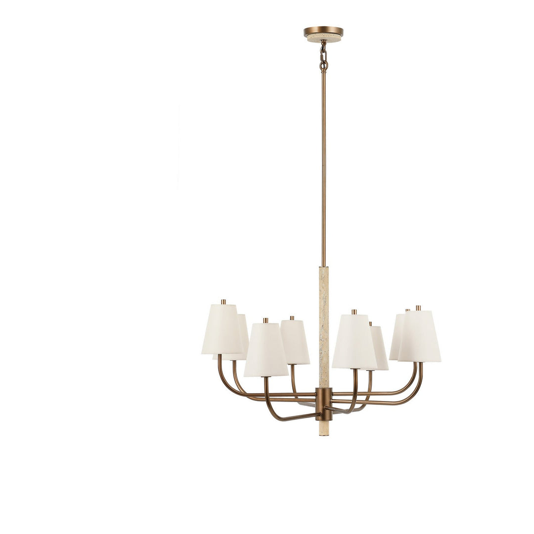 Rockford Eight Light Chandelier in Brontourage/Travartine Varaluz