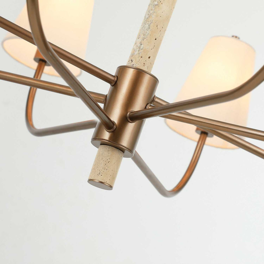 Rockford Eight Light Chandelier in Brontourage/Travartine Varaluz