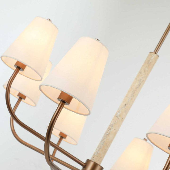Rockford Eight Light Chandelier in Brontourage/Travartine Varaluz