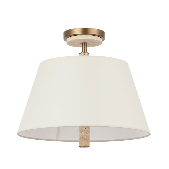 Rockford Three Light Semi-Flush Mount in Brontourage/Travartine Varaluz