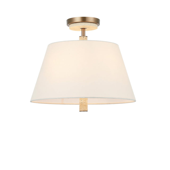 Rockford Three Light Semi-Flush Mount in Brontourage/Travartine Varaluz