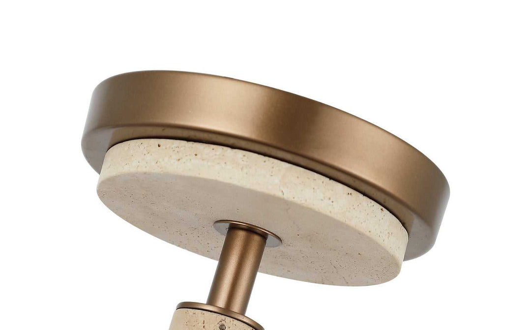 Rockford Three Light Semi-Flush Mount in Brontourage/Travartine Varaluz