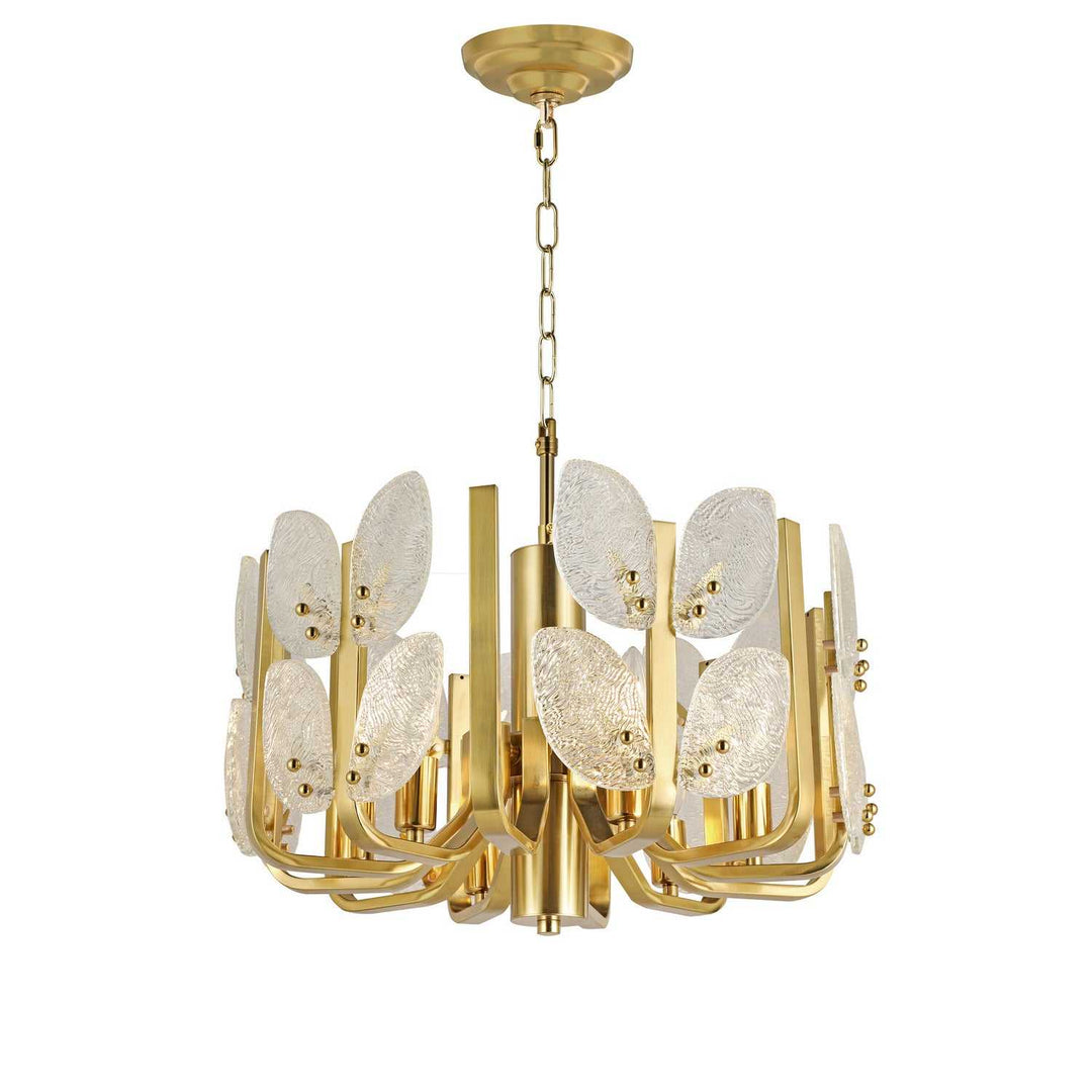 Brass Tax Six Light Chandelier in Satin Brass Varaluz