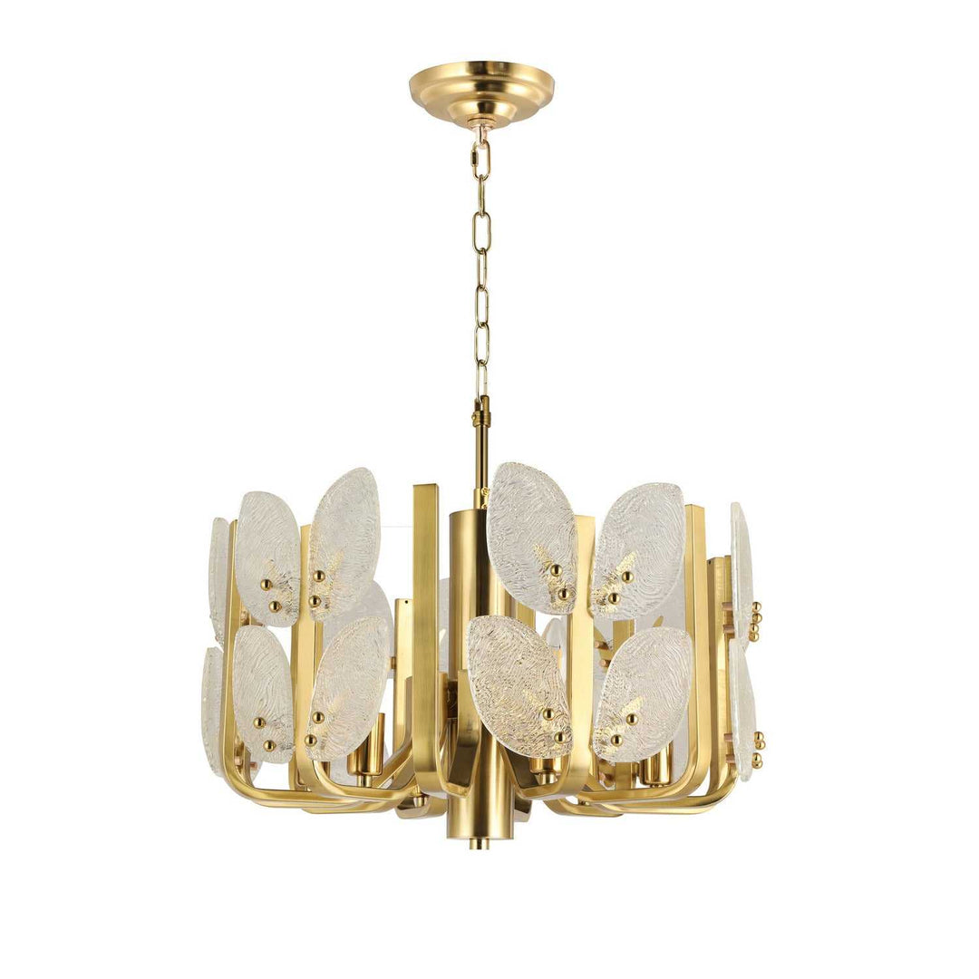 Brass Tax Six Light Chandelier in Satin Brass Varaluz