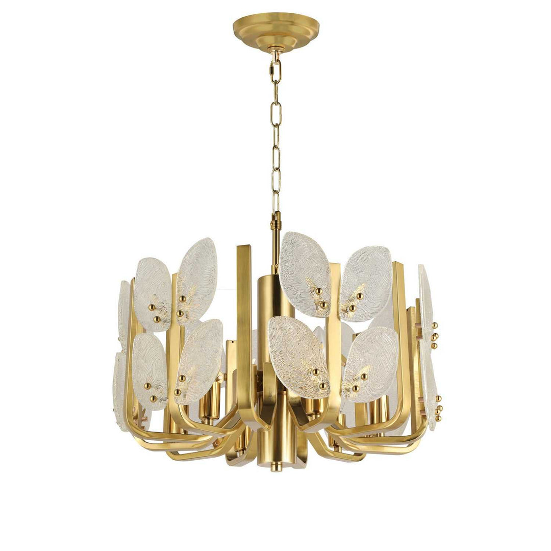 Brass Tax Six Light Chandelier in Satin Brass Varaluz