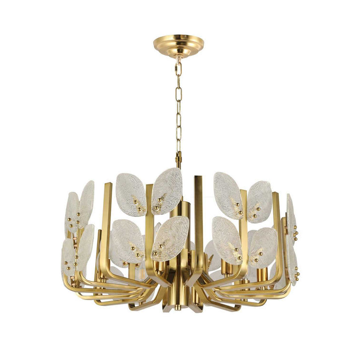 Brass Tax Eight Light Chandelier in Satin Brass Varaluz