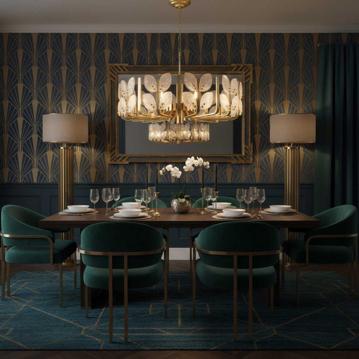 Brass Tax 11 Light Chandelier in Satin Brass Varaluz