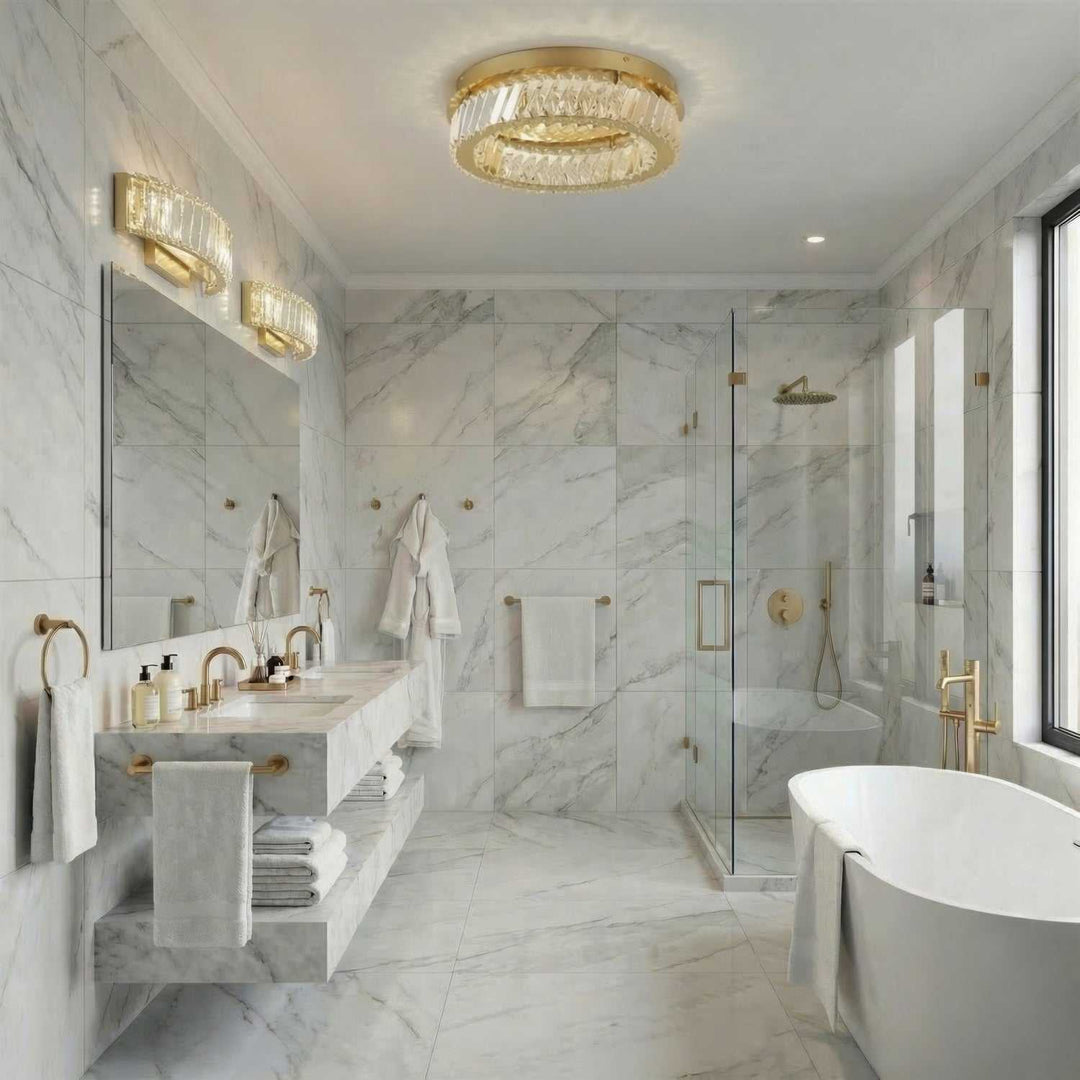 Golden Ratio LED Flush Mount in Satin Gold Varaluz