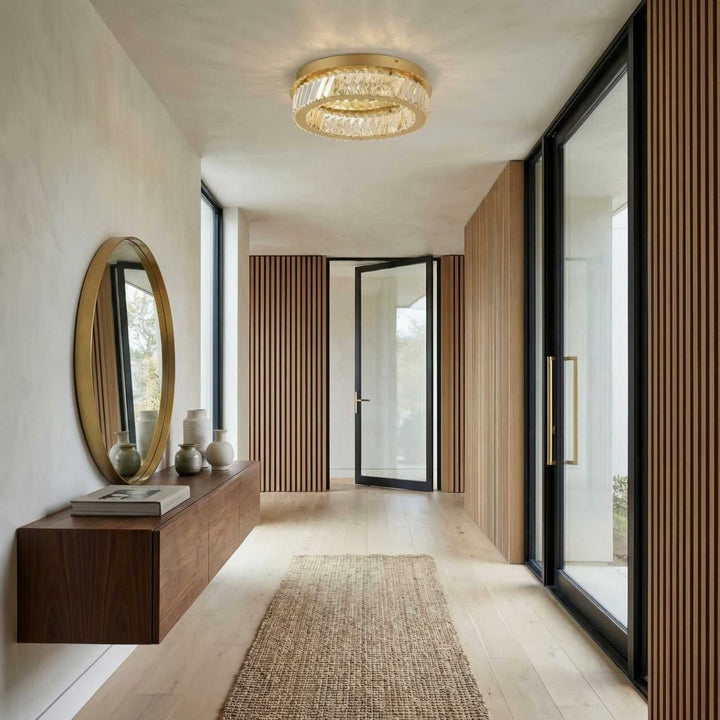 Golden Ratio LED Flush Mount in Satin Gold Varaluz