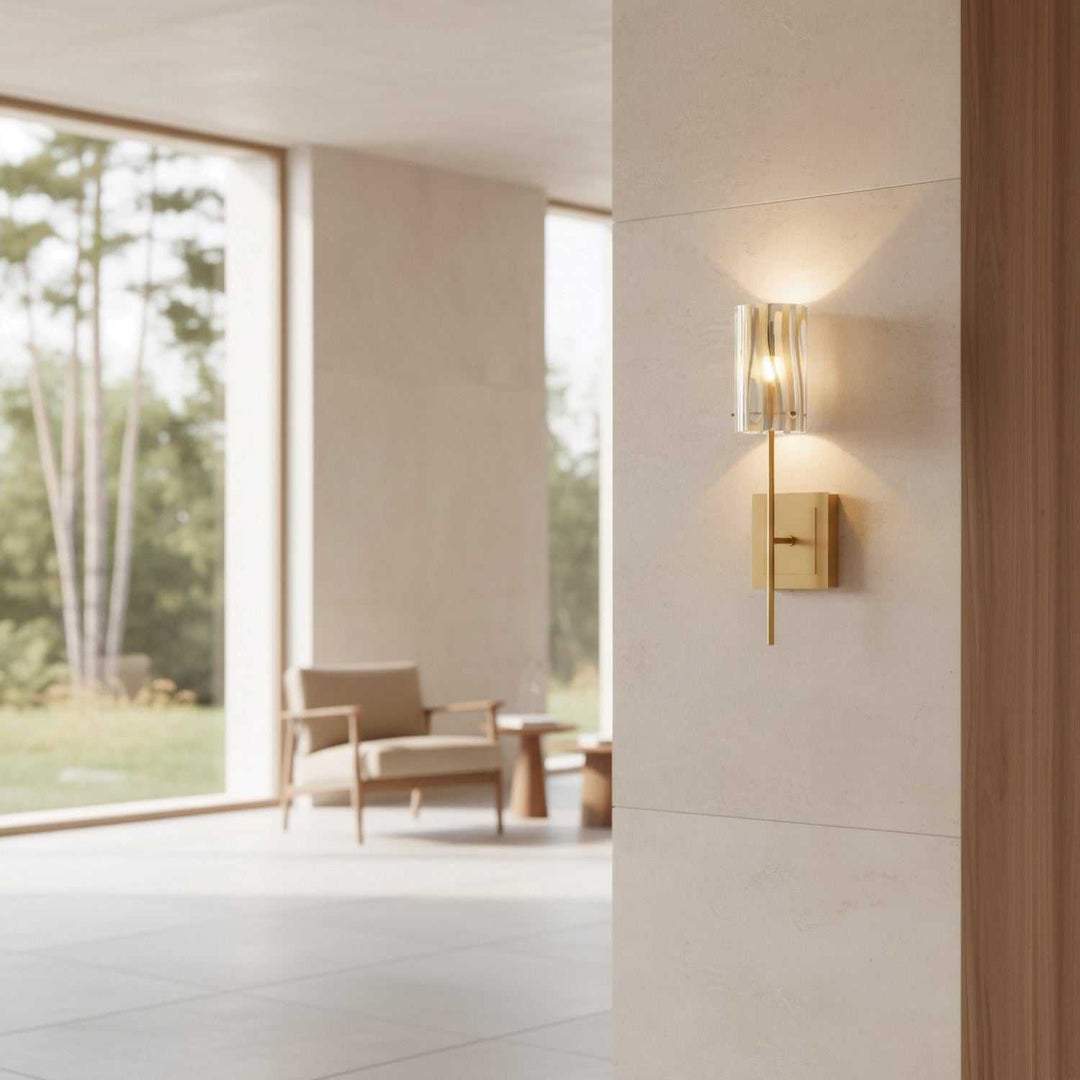 Chroman Empire One Light Wall Sconce in Satin Gold Varaluz
