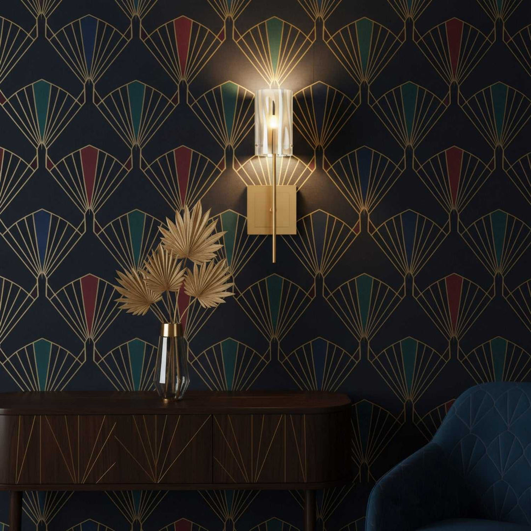 Chroman Empire One Light Wall Sconce in Satin Gold Varaluz