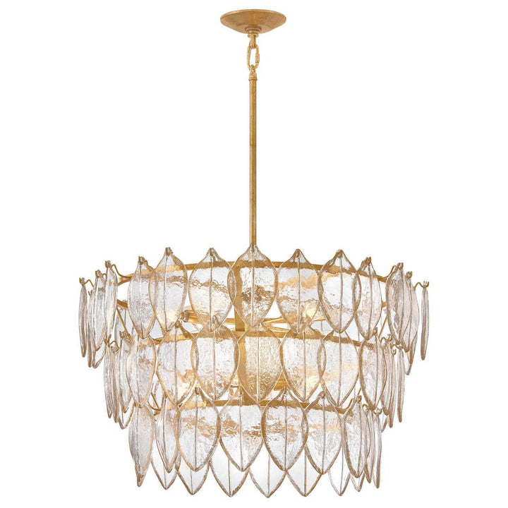 Amira LED Chandelier in Distressed Brass Fredrick Ramond Canada