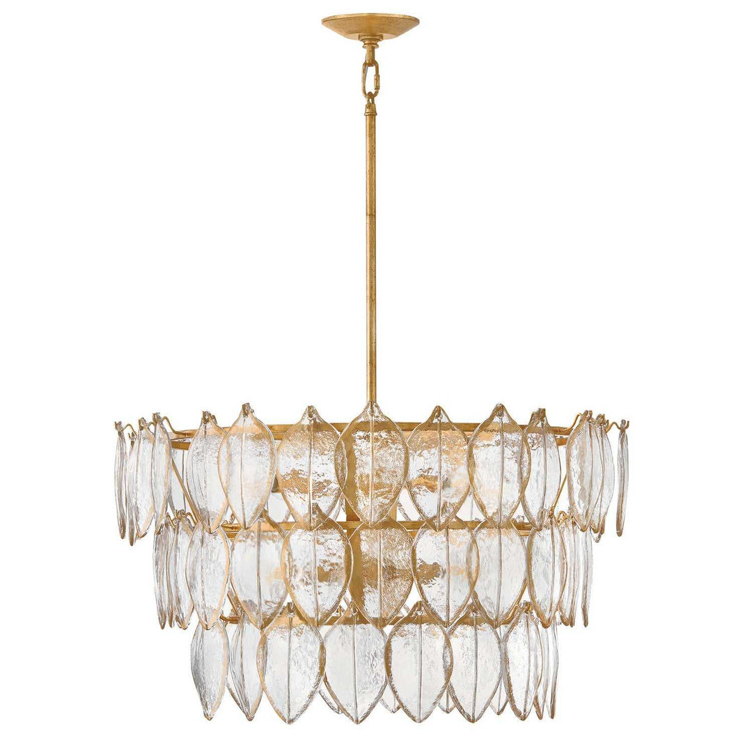 Amira LED Chandelier in Distressed Brass Fredrick Ramond Canada