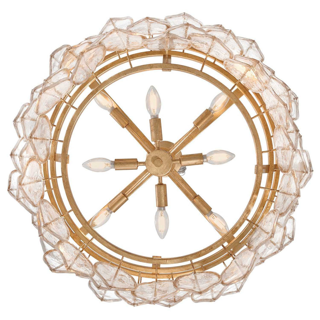 Amira LED Chandelier in Distressed Brass Fredrick Ramond Canada