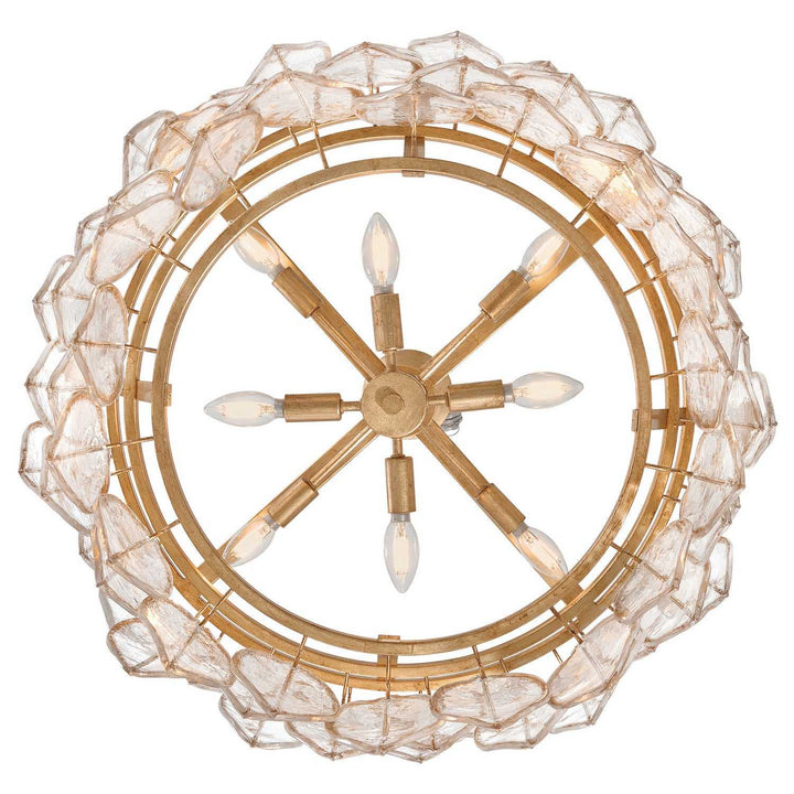 Amira LED Chandelier in Distressed Brass Fredrick Ramond Canada