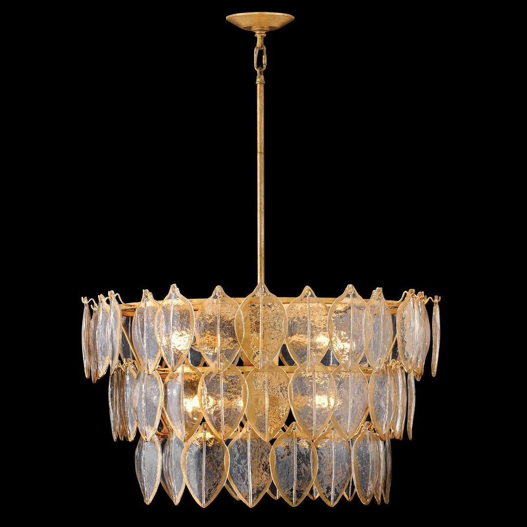 Amira LED Chandelier in Distressed Brass Fredrick Ramond Canada