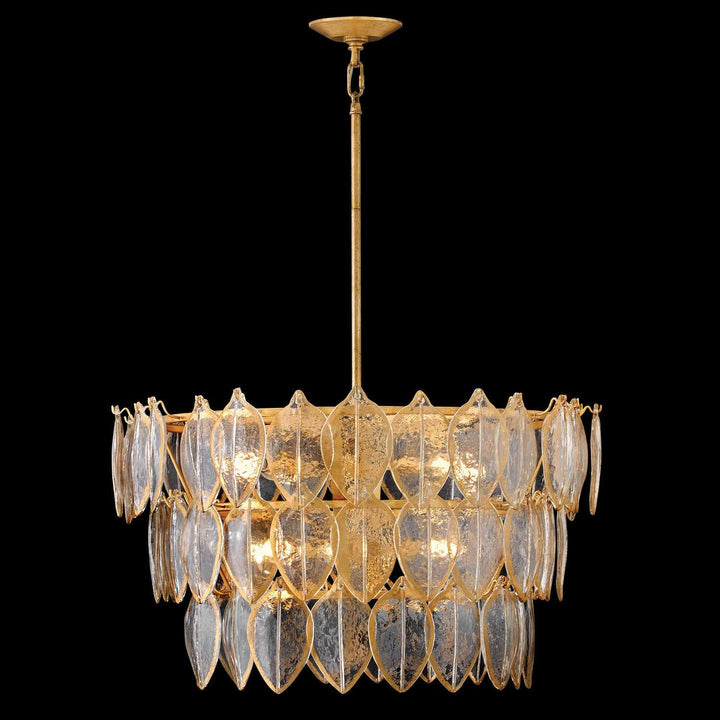 Amira LED Chandelier in Distressed Brass Fredrick Ramond Canada