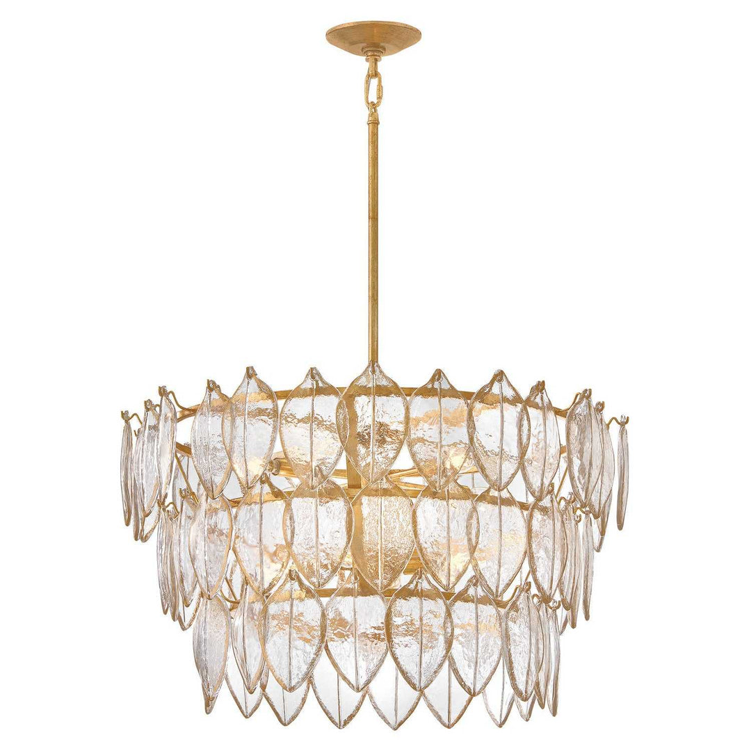 Amira LED Chandelier in Distressed Brass Fredrick Ramond Canada