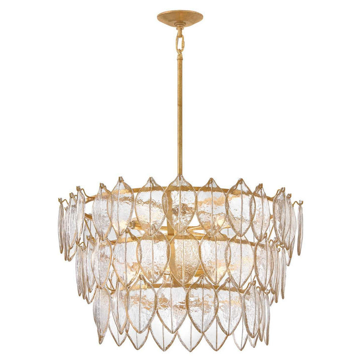 Amira LED Chandelier in Distressed Brass Fredrick Ramond Canada