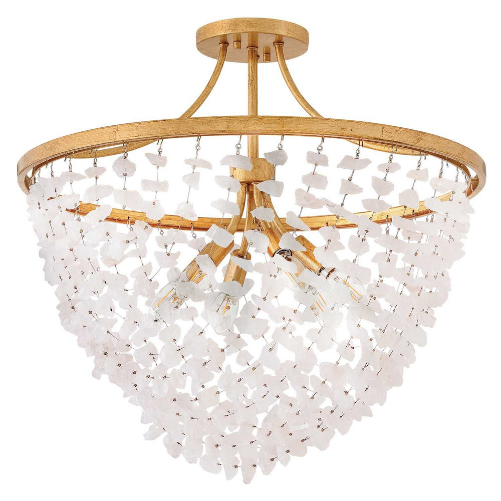 Myra LED Semi-Flush Mount in Distressed Brass Fredrick Ramond Canada