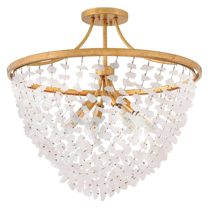 Myra LED Semi-Flush Mount in Distressed Brass Fredrick Ramond Canada