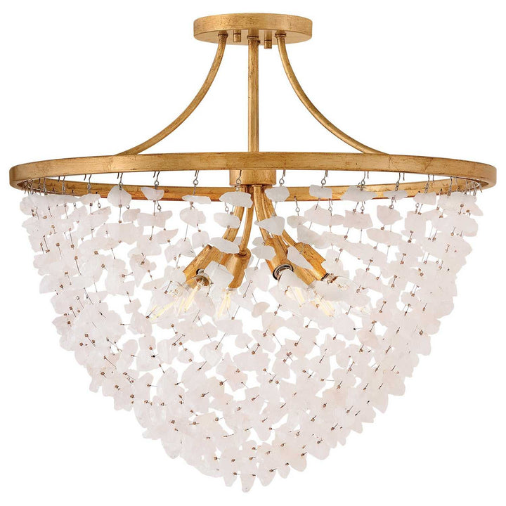 Myra LED Semi-Flush Mount in Distressed Brass Fredrick Ramond Canada